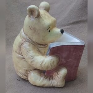 Classic Pooh By Charpente Ceramic Bank with Book